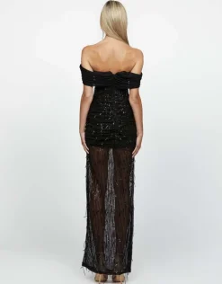Maxi Dresses | All Dresses<Bariano EFFY OFF SHOULDER MAXI BL65D15L BLACK