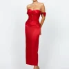 Maxi Dresses | Formal / Prom Dresses<Bariano ELYSE OFF SHOULDER MIDAXI B74D50L RED