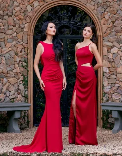 Formal / Prom Dresses | Gowns / Ballgowns<Bariano EMILLYS ASYMMETRIC CUT OUT GOWN B69D06L RED