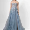 Gowns / Ballgowns | All Dresses<Bariano EMMY STRAPLESS BALL GOWN B75D80L STEEL BLUE