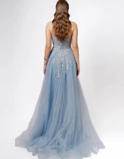 Gowns / Ballgowns | All Dresses<Bariano EMMY STRAPLESS BALL GOWN B75D80L STEEL BLUE