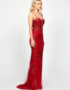 Formal / Prom Dresses | Maxi Dresses<Bariano ESTONIA CUT OUT GOWN B73D85L RED