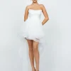 Maxi Dresses<Bariano EVANGELINE STRAPLESS HI LO GOWN B75D90HL WHITE