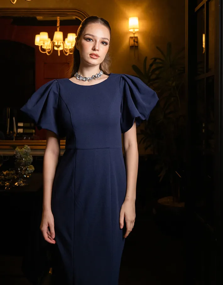 Maxi Dresses | All Dresses<Bariano EVELYN PUFF SLEEVE MIDI B71D10S