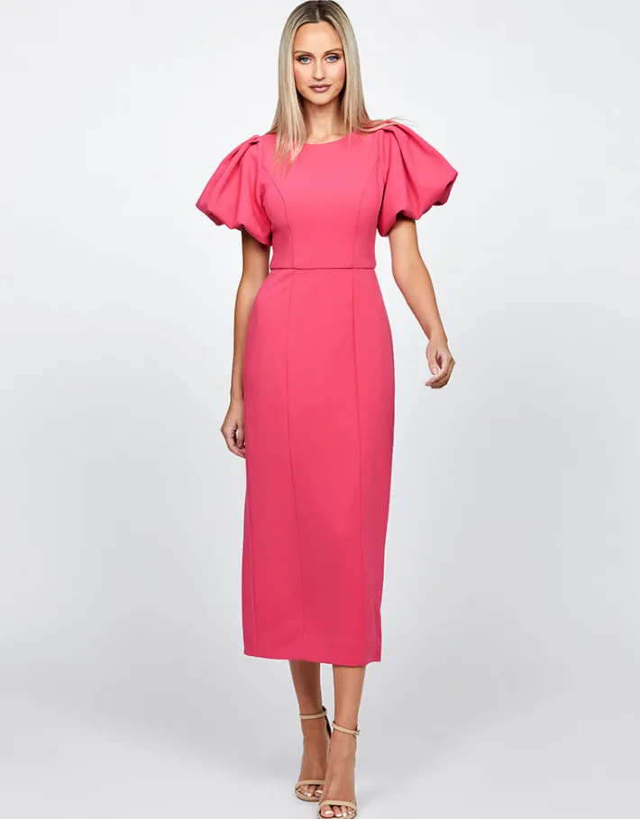 Maxi Dresses | All Dresses<Bariano EVELYN PUFF SLEEVE MIDI B71D10S