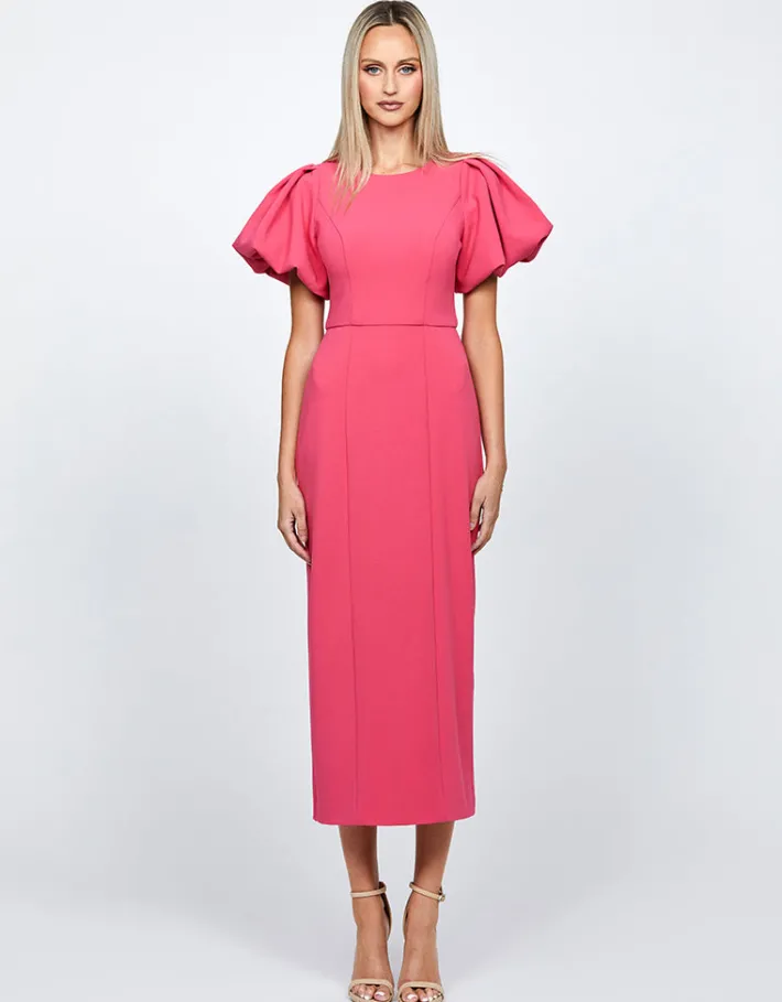 Maxi Dresses | All Dresses<Bariano EVELYN PUFF SLEEVE MIDI B71D10S