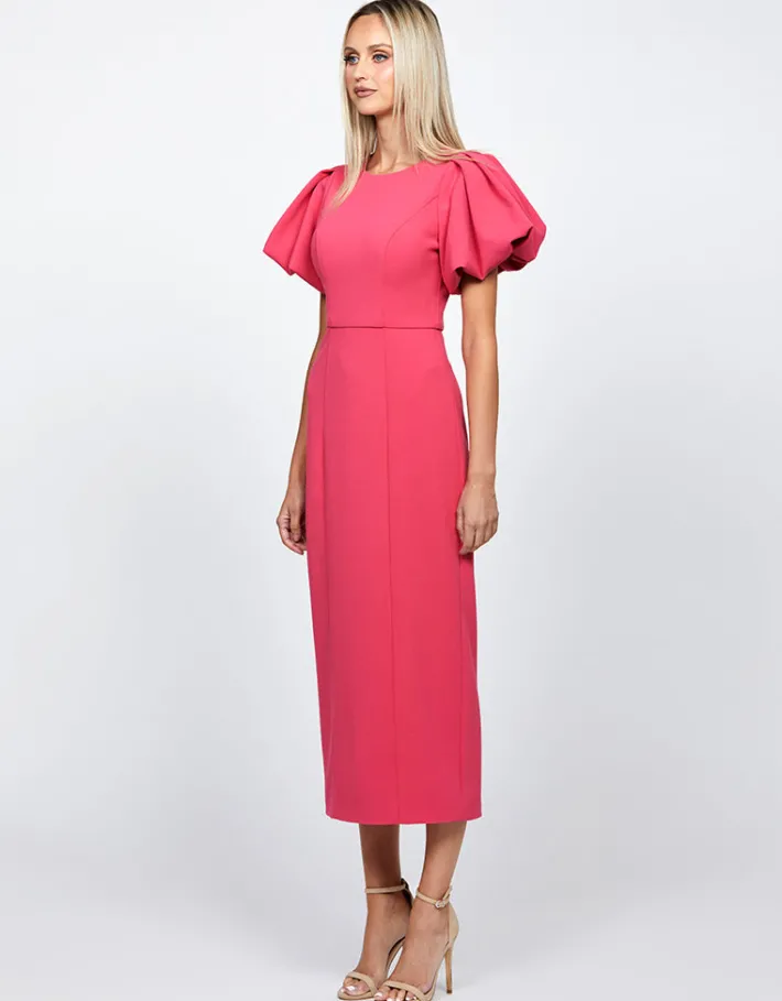 Maxi Dresses | All Dresses<Bariano EVELYN PUFF SLEEVE MIDI B71D10S
