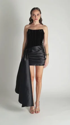 Formal / Prom Dresses | Mini Dresses<Bariano EVELYNN STRAPLESS SASH MINI BL75D10S BLACK