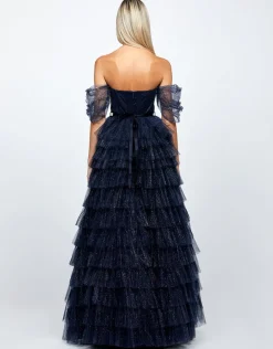 Formal / Prom Dresses | Gowns / Ballgowns<Bariano FRANCHESA OFF SHOULDER BALL GOWN B72D20L NAVY