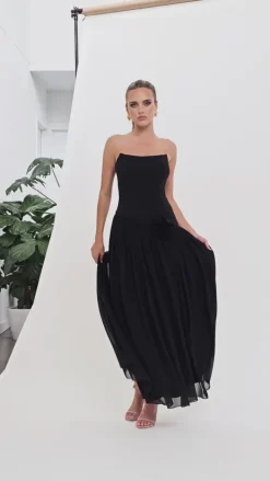 Maxi Dresses<Bariano GEORGIE STRAPLESS DRAPE MAXI BL74D09L BLACK
