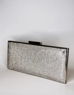 Clutches<Bariano GLIMMER CRYSTAL CLUTCH 1005-1C SILVER