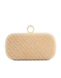 Clutches<Bariano GLIMMER PEARL CLUTCH J74BG05 CHAMPAGNE