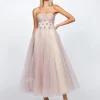 Midi Dresses | All Dresses<Bariano GRACELYN DIAMANTE TEA LENGTH MIDI B72D54S DUSTY ROSE/NUDE