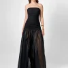 Formal / Prom Dresses | Maxi Dresses<Bariano HAISLEY STRAPLESS SHEER SKIRT MAXI BL75D14L BLACK
