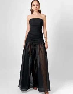 Formal / Prom Dresses | Maxi Dresses<Bariano HAISLEY STRAPLESS SHEER SKIRT MAXI BL75D14L BLACK