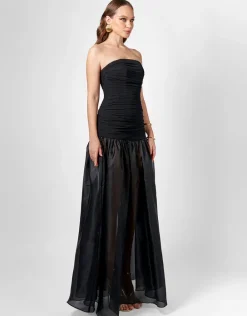 Formal / Prom Dresses | Maxi Dresses<Bariano HAISLEY STRAPLESS SHEER SKIRT MAXI BL75D14L BLACK
