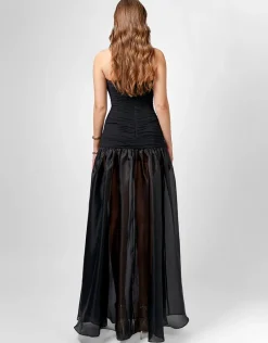 Formal / Prom Dresses | Maxi Dresses<Bariano HAISLEY STRAPLESS SHEER SKIRT MAXI BL75D14L BLACK