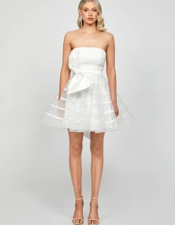 Mini Dresses | All Dresses<Bariano HALLY STRAPLESS MINI WITH BELT B73D24S WHITE