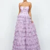 Formal / Prom Dresses | Gowns / Ballgowns<Bariano HARMONI STRAPLESS TIERED BALL GOWN B74D55L LILAC PRINT