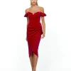 Midi Dresses<Bariano HEIDI RUFFLED MIDI DRESS BL54D07S NUDE