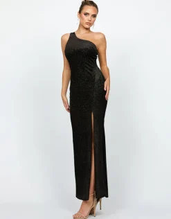 Formal / Prom Dresses | Maxi Dresses<Bariano HOLLY ONE SHOULDER SPLIT MAXI BL67D47L BLACK/GOLD