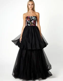 Formal / Prom Dresses | Gowns / Ballgowns<Bariano ILIANA STRAPLESS TIERED BALL GOWN B66D23L MULTI SEQUIN