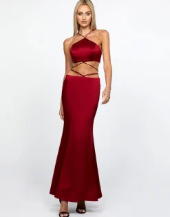 Formal / Prom Dresses | Gowns / Ballgowns<Bariano INTY TWO PIECE STRAPPY GOWN B67D29L RED