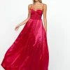 Formal / Prom Dresses | Gowns / Ballgowns<Bariano JANE PLEAT DETAIL MAXI BL67D31L CRIMSON