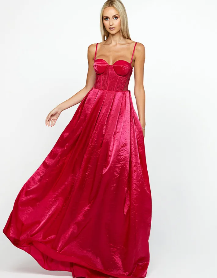 Formal / Prom Dresses | Gowns / Ballgowns<Bariano JANE PLEAT DETAIL MAXI BL67D31L CRIMSON