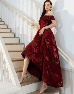 Gowns / Ballgowns<Bariano JESSIE OFF SHOULDER MESH BALL GOWN B33D41HL