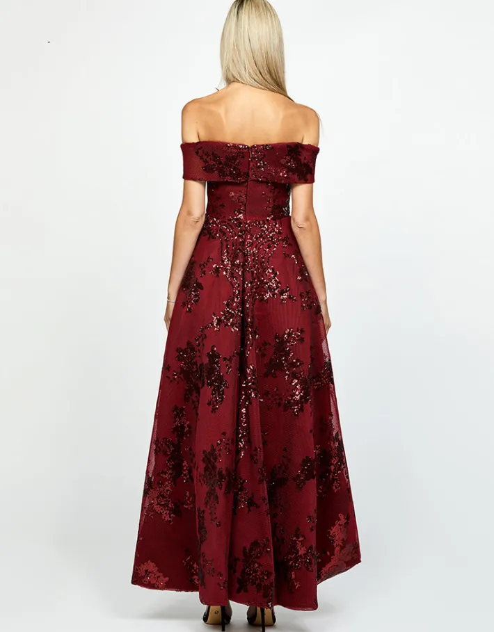 Gowns / Ballgowns<Bariano JESSIE OFF SHOULDER MESH BALL GOWN B33D41HL