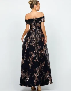 Gowns / Ballgowns<Bariano JESSIE OFF SHOULDER MESH BALL GOWN B33D41HL