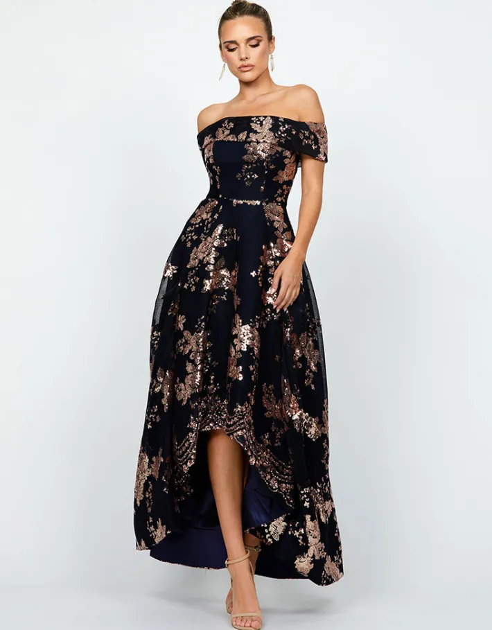 Gowns / Ballgowns<Bariano JESSIE OFF SHOULDER MESH BALL GOWN B33D41HL