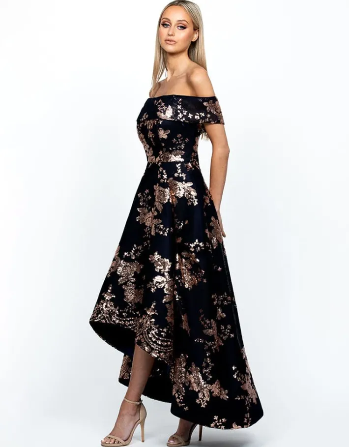 Gowns / Ballgowns<Bariano JESSIE OFF SHOULDER MESH BALL GOWN B33D41HL
