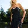 All Dresses<Bariano JULIE FITTED DIAMANTE CORSET TOP BL69T12 BLACK