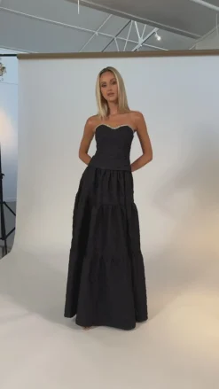 All Dresses<Bariano JULIE FITTED DIAMANTE CORSET TOP BL69T12 BLACK