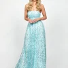 Maxi Dresses | All Dresses<Bariano KELLY STRAPLESS BALL GOWN B73D22L ICE BLUE