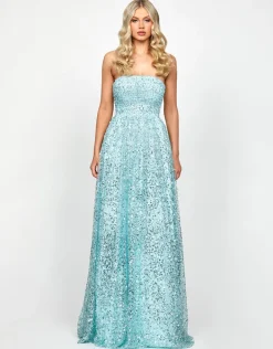 Maxi Dresses | All Dresses<Bariano KELLY STRAPLESS BALL GOWN B73D22L ICE BLUE