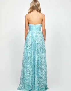 Maxi Dresses | All Dresses<Bariano KELLY STRAPLESS BALL GOWN B73D22L ICE BLUE