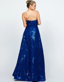 Formal / Prom Dresses | Gowns / Ballgowns<Bariano KENDRA RUFFLE STRAPLESS BALL GOWN B74D23L COBALT