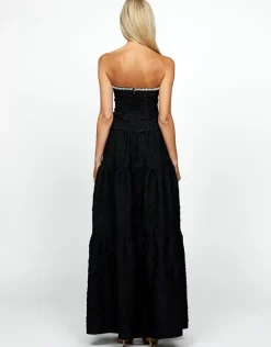 Maxi Dresses | All Dresses<Bariano KERRERA TIERED HIGH SPLIT MAXI SKIRT BL69B13L BLACK