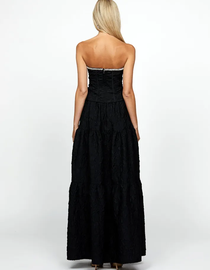 Maxi Dresses | All Dresses<Bariano KERRERA TIERED HIGH SPLIT MAXI SKIRT BL69B13L BLACK