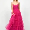 Formal / Prom Dresses | Gowns / Ballgowns<Bariano KIANA PLEATED TIERED BALL GOWN B73D09L FUCHSIA