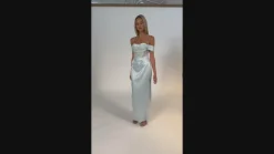 Formal / Prom Dresses | Gowns / Ballgowns<Bariano KORI OFF SHOULDER PLEATED CORSET GOWN B69D35L LIGHT BLUE