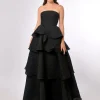 Formal / Prom Dresses | Gowns / Ballgowns<Bariano KRISTA STRAPLESS TIERED GOWN B70D33L BLACK