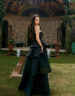 Formal / Prom Dresses | Gowns / Ballgowns<Bariano KRISTA STRAPLESS TIERED GOWN B70D33L BLACK
