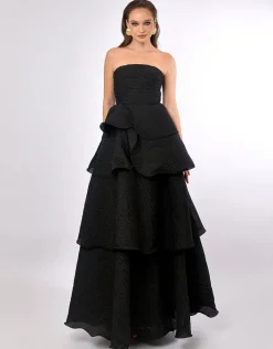 Formal / Prom Dresses | Gowns / Ballgowns<Bariano KRISTA STRAPLESS TIERED GOWN B70D33L BLACK