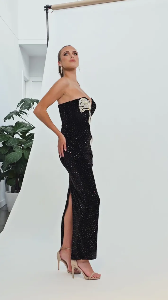 Formal / Prom Dresses | Maxi Dresses<Bariano LAINEY STRAPLESS EMBELLISHED MAXI BL74D04L BLACK