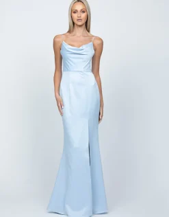 Maxi Dresses | All Dresses<Bariano LANA DRAPED COWL GOWN B54D11LCB SKY BLUE