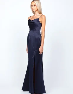 Maxi Dresses | All Dresses<Bariano LANA DRAPED COWL GOWN B54D11LCB MIDNIGHT